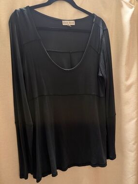 Knox Rose Black Long Sleeve Scoop Neck Tunic Top